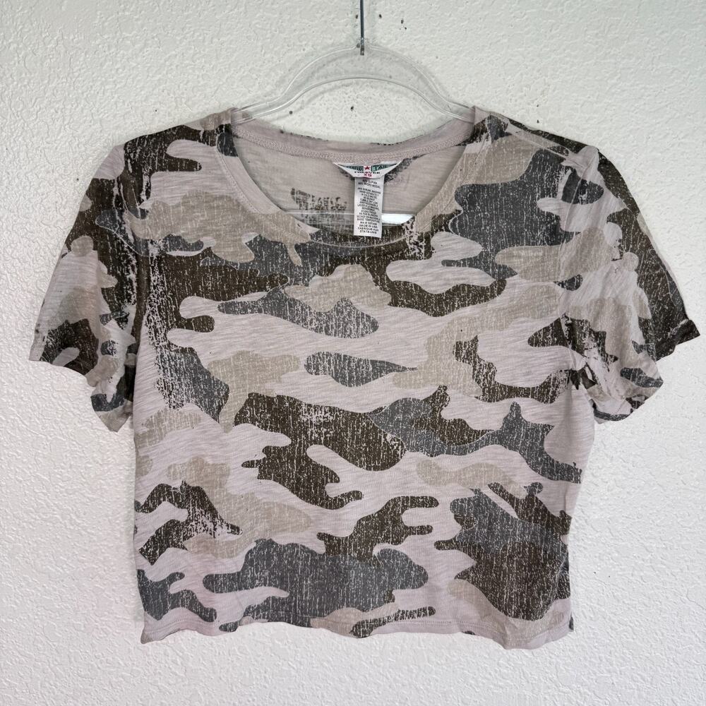 Hard Tail Y2K Shirt Womens XS Camo Crop Tee Tshirt Supima Modal Top USA Vintage